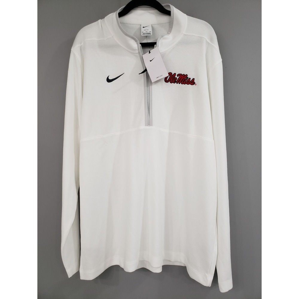NEW MENS‎ XXL Nike University of Mississippi Ole Miss Quarter Zip Pullover Shirt